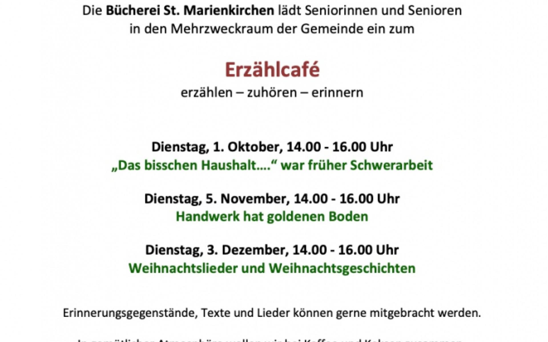 Erzählcafe-Einladung