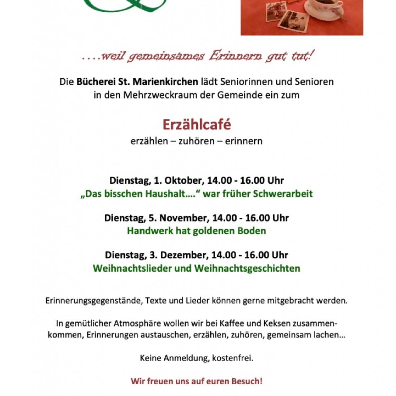Erzählcafe-Einladung